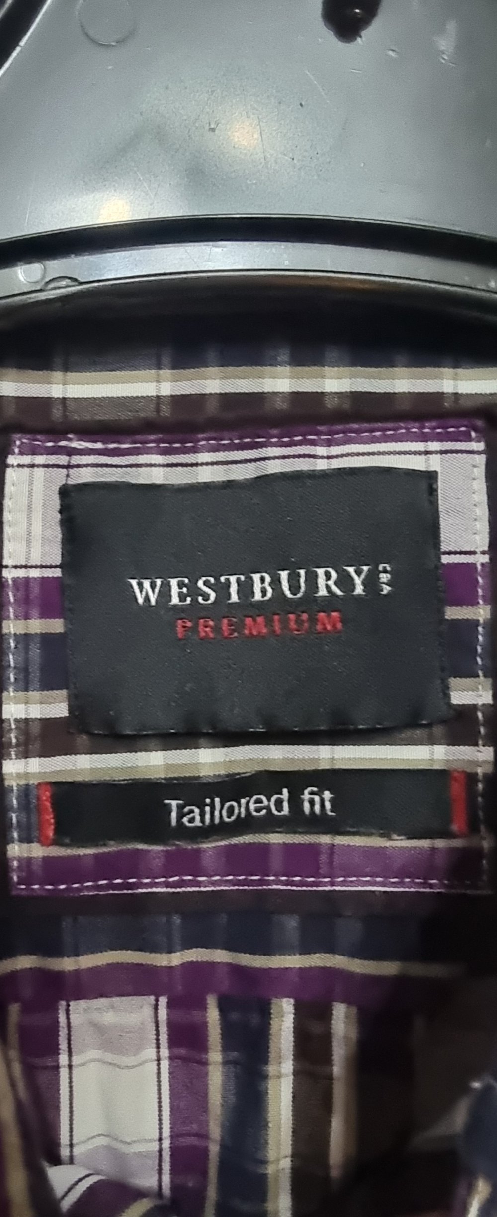 Kariertes Hemd Lila Premium