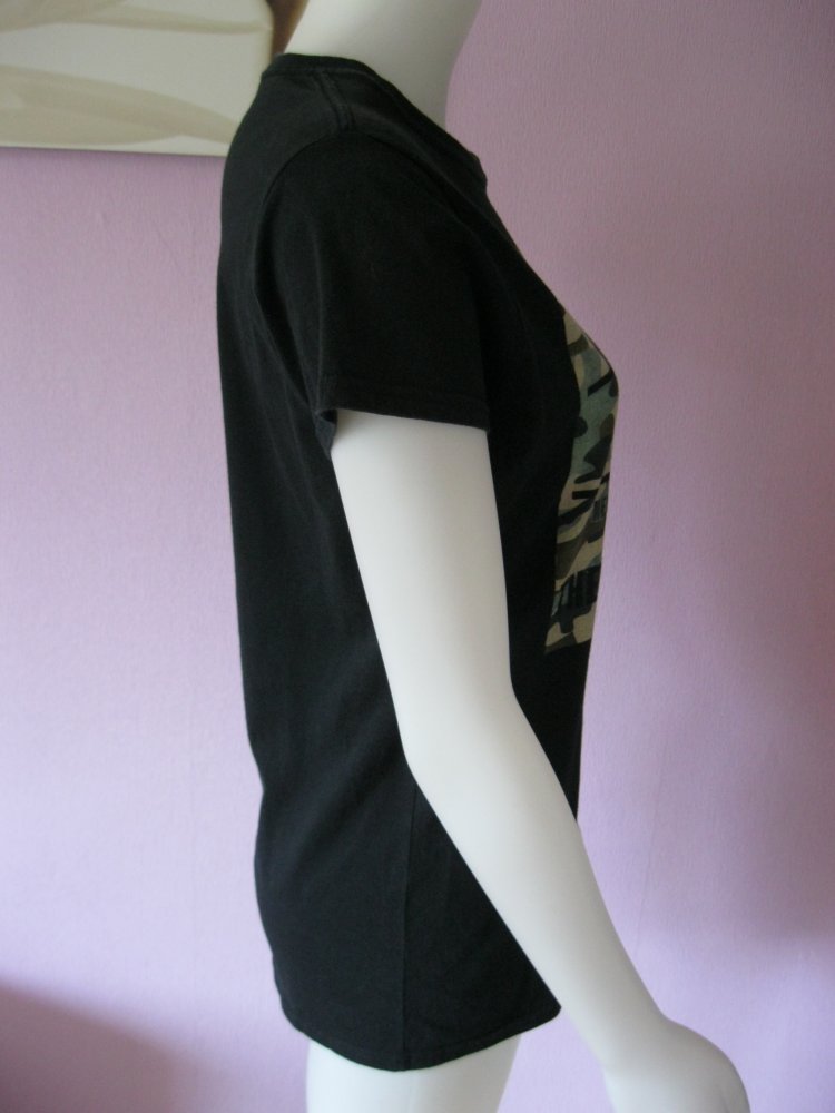 T-Shirt # Public enemy # 100% Baumwolle # Schwarz/Camouflage # 38