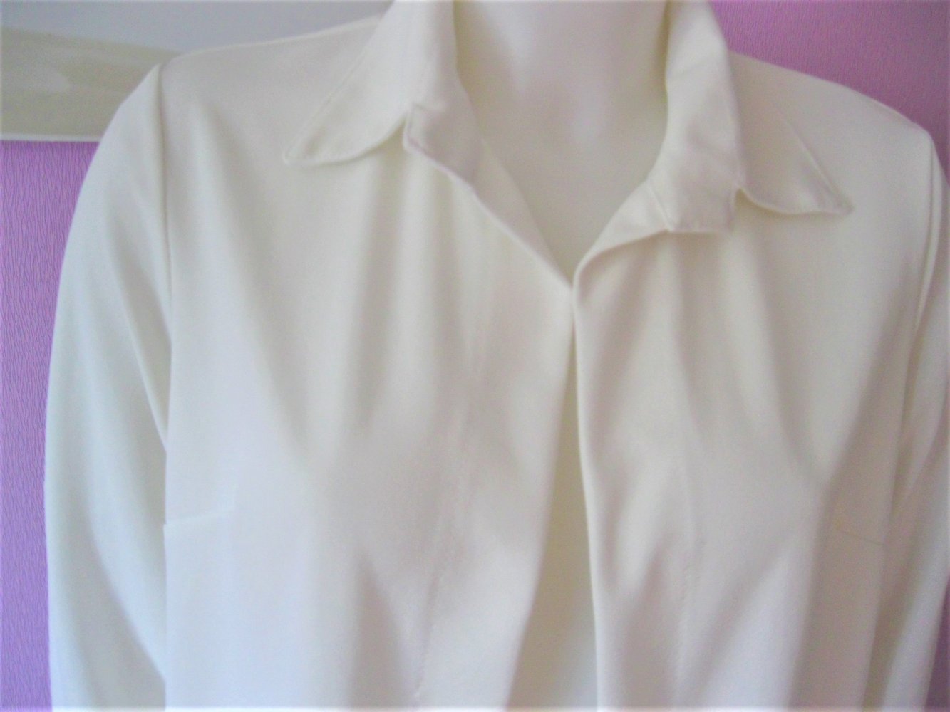 Cardigan # Long-Mantel # unbekannt # weiß # S-M