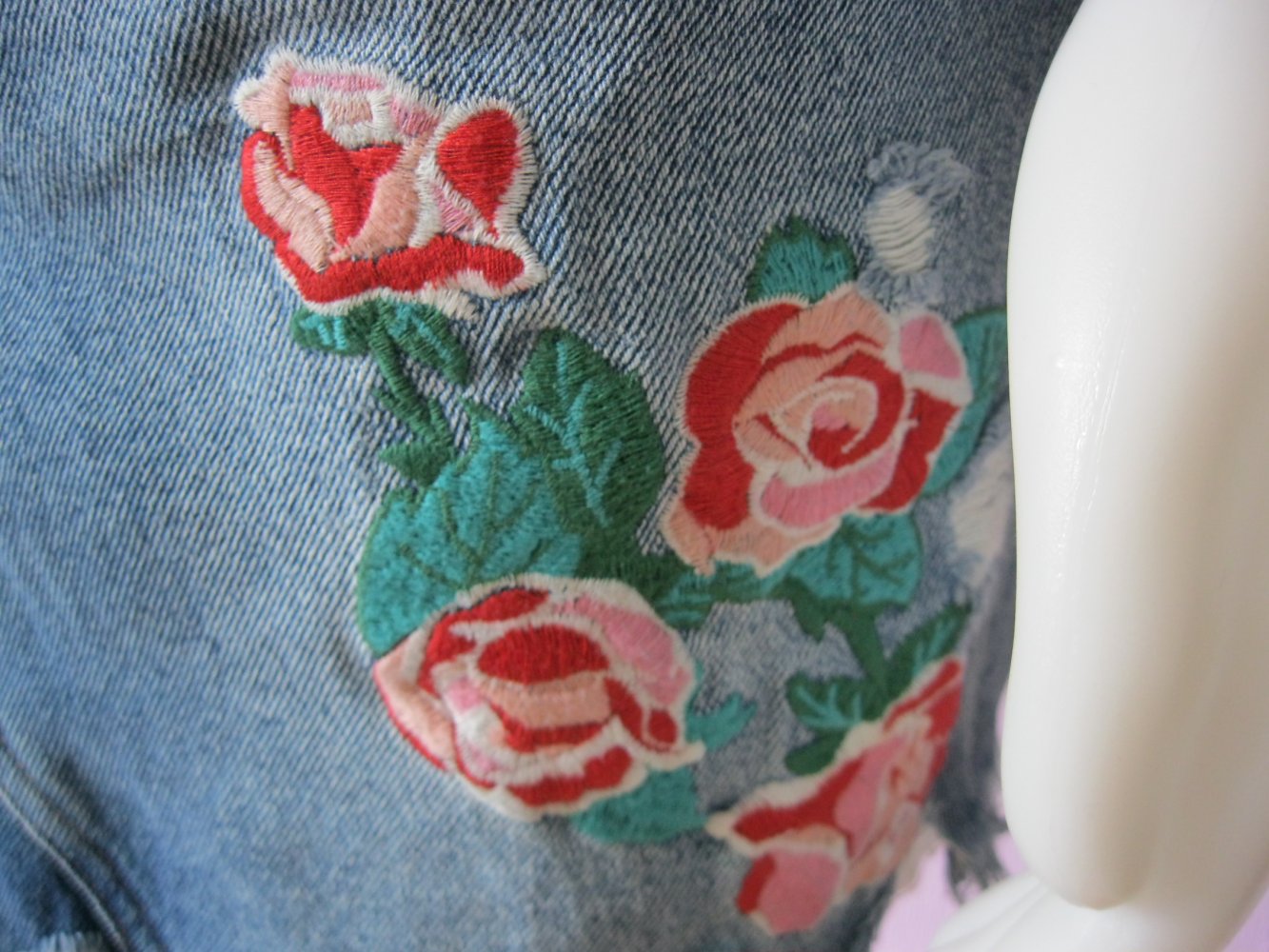 Jeans-Rock # Mini-Rock # Zara trafaluc # Stickerei # Blau # S