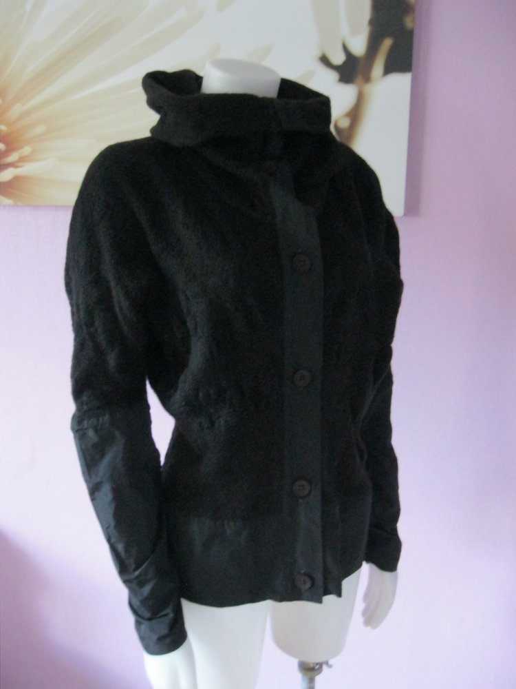 Woll-Jacke # Crea Concept Paris # 100% Schurwolle # Schwarz # 38