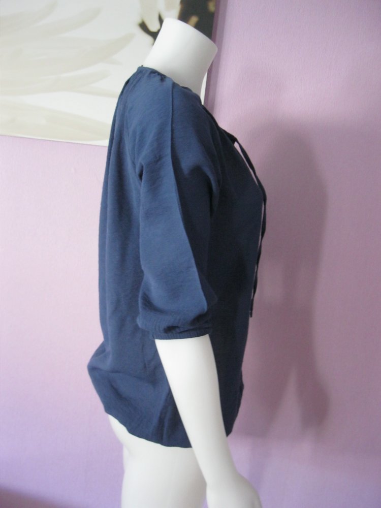 Marc O'Polo Bluse/Shirt halbarm Blau Viskose 36