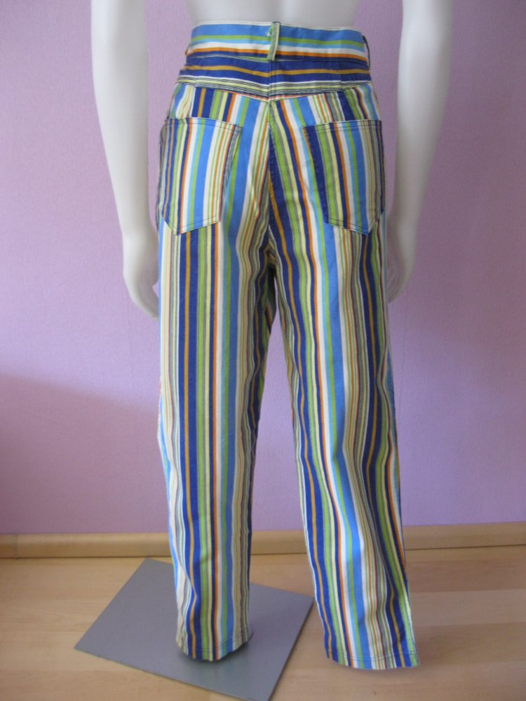 Stoffhose # Boysen's # gestreift # bunt # 97% Baumwolle # 44