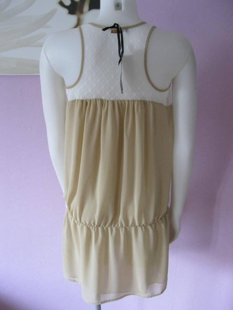 NEU# Minikleid# Tuwe # beige/weiß # Spitze # S-M