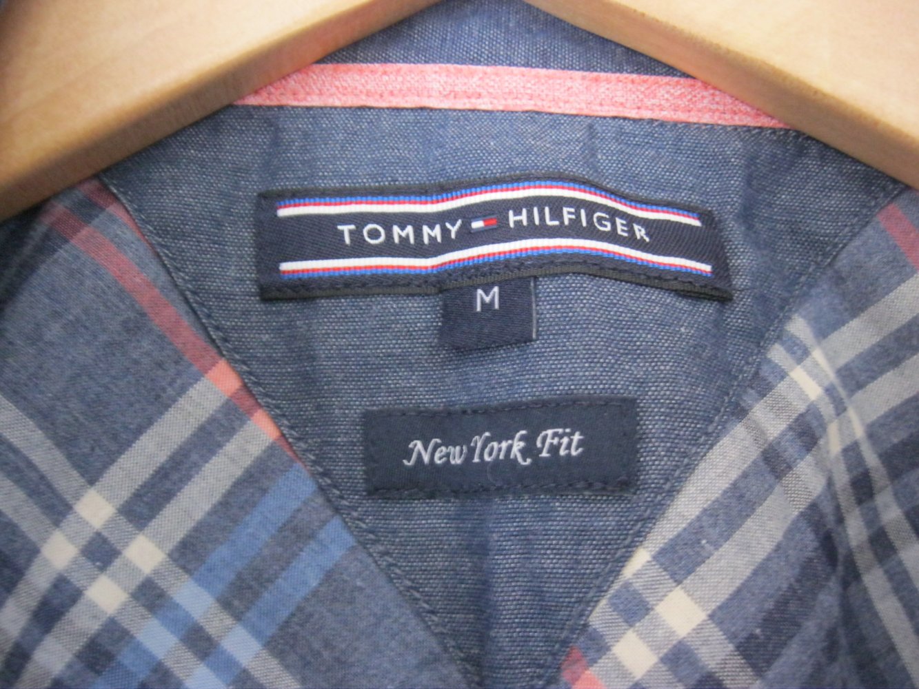Tommy Hilfiger Hemd kariert langärmlig 100% Baumwolle Blau/Rot/Weiß M