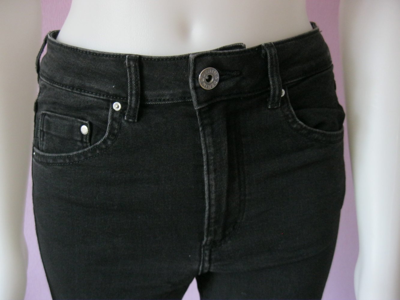 Skinny Jeans # High Waist # Denim # H&M # Schwarz # 27/34