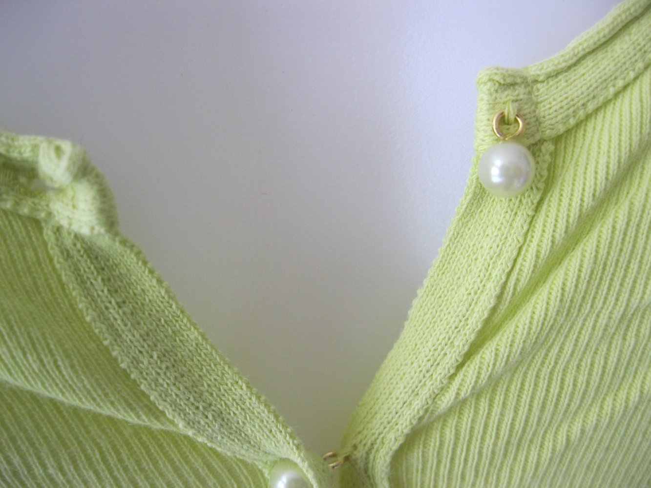 Strickjacke # Cardigan # Neongrün # S