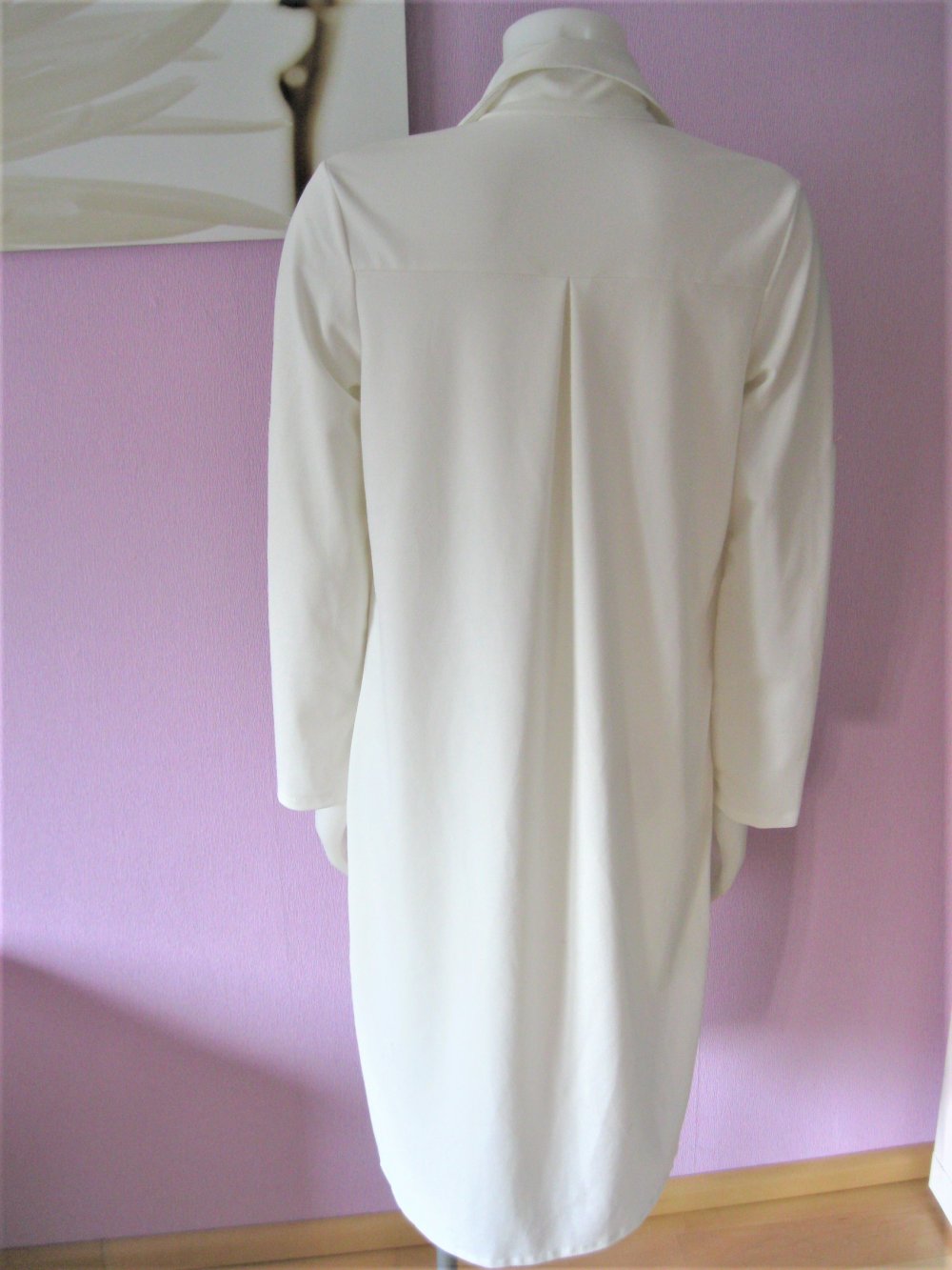 Cardigan # Long-Mantel # unbekannt # weiß # S-M