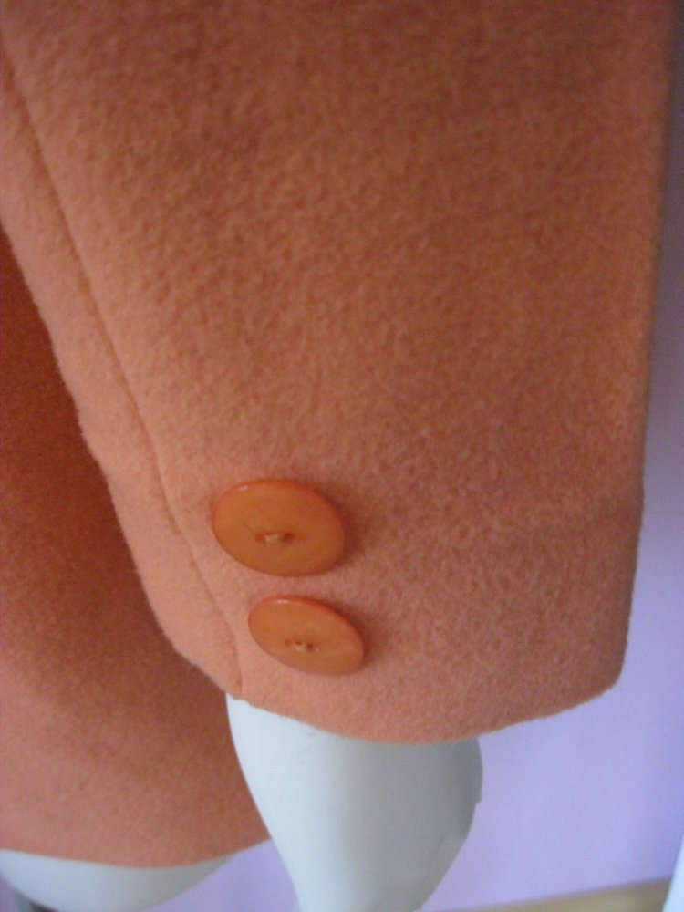 Kurz-Mantel # Schurwolle # Orange # 36