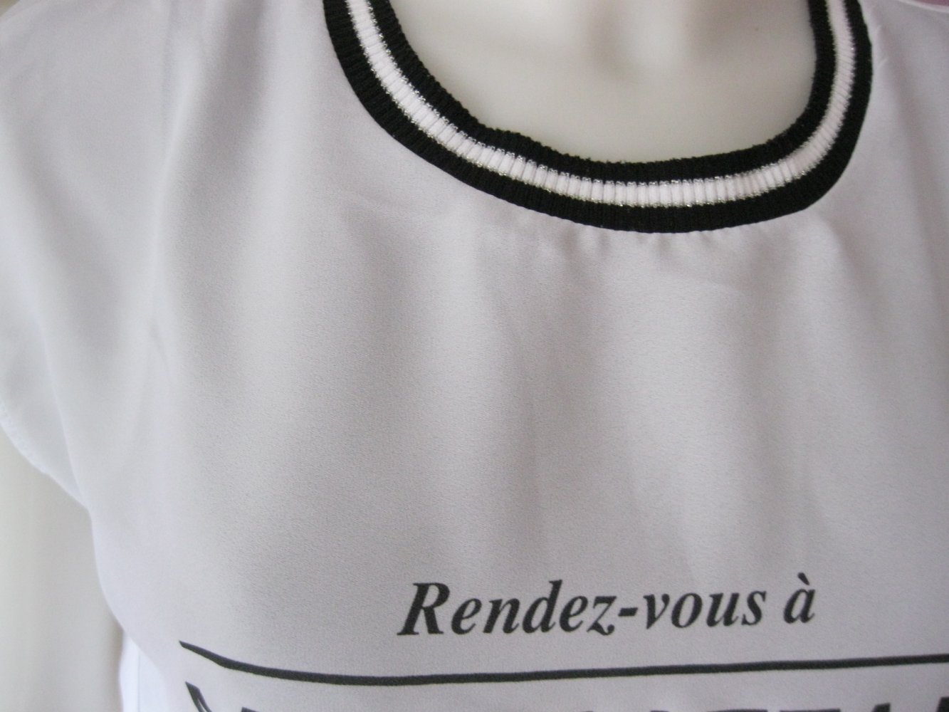 Crop-Shirt # Bluse # Tally Weijl #kurzärmlig #  Schwarz/Weiß # S