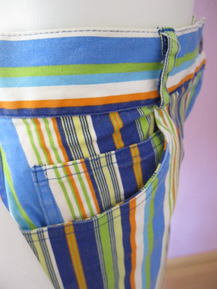 Stoffhose # Boysen's # gestreift # bunt # 97% Baumwolle # 44