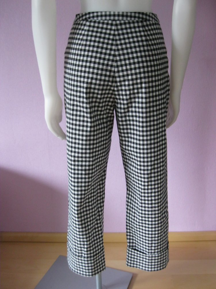 7/8-Hose # Avitano Collection # kariert # Schwarz/Weiß # 38