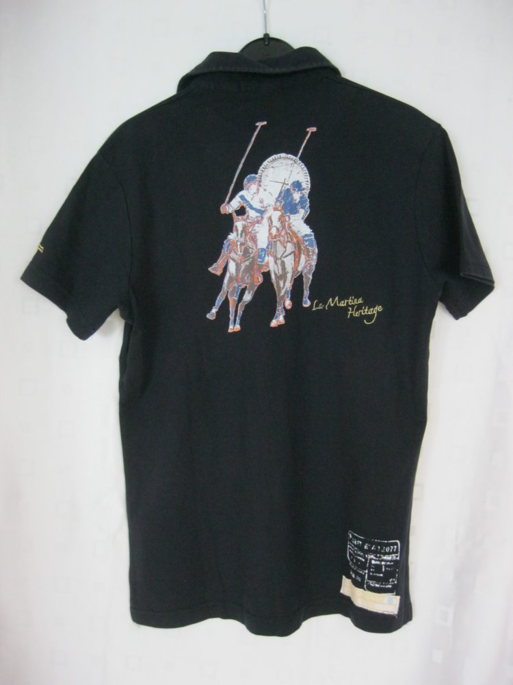 La Martina Poloshirt kurzärmlig Stickerei Marineblau Baumwolle S