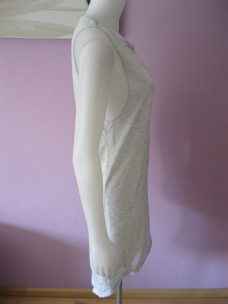 Long-Top # Ärmellos # Divided # Hellgrau meliert # 34