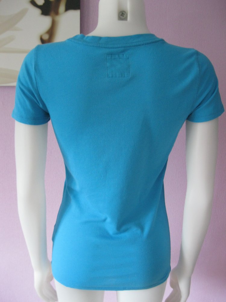 T-Shirt # Hollister # Türkis # Logo # Stickerei # Aufnäher # M