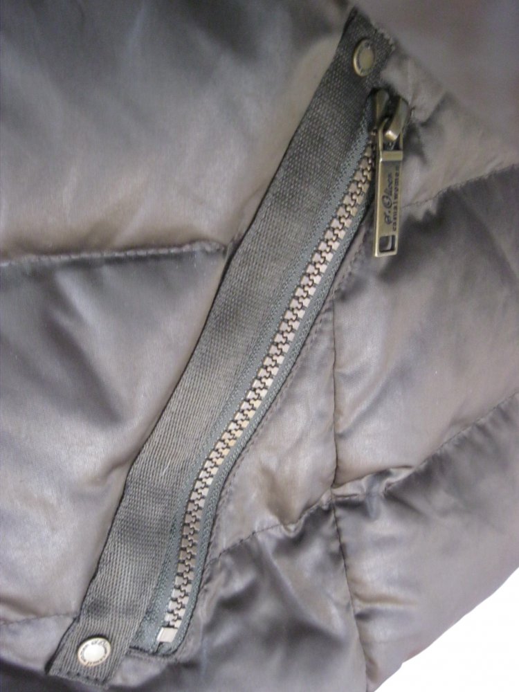 Daunenjacke # 70/30 # Kapuze # S.Oliver # braungrün # 42