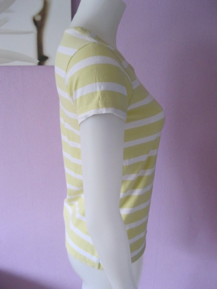 T-Shirt # Okay # gestreift # Gelb/weiß # 34