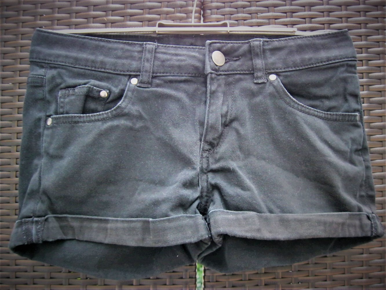 Shorts # H&M # Hotpants # Schwarz # Baumwolle # 152
