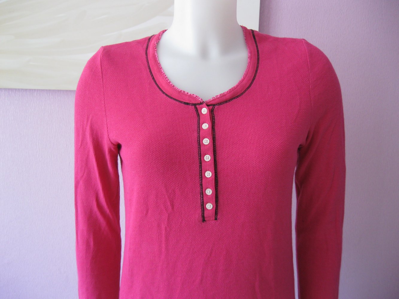 Schlafanzug # DKNY # Hausanzug # Baumwolle # Pink/Schwarz # S