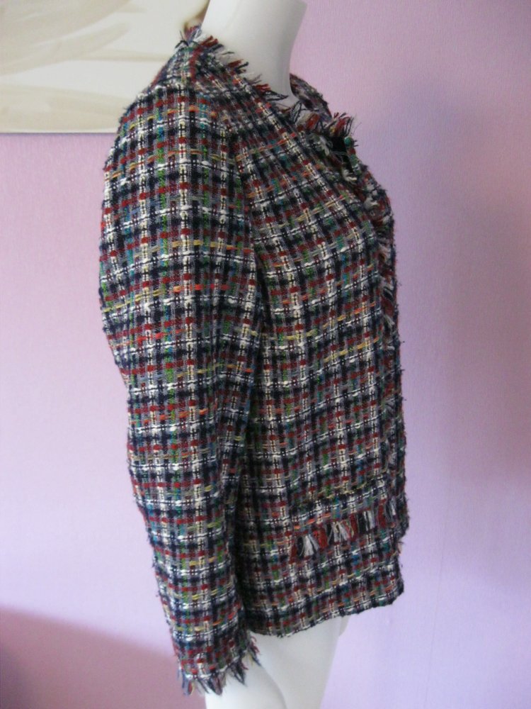 NEU # Jacke # gewebt # Erfo # kariert # bunt # 38