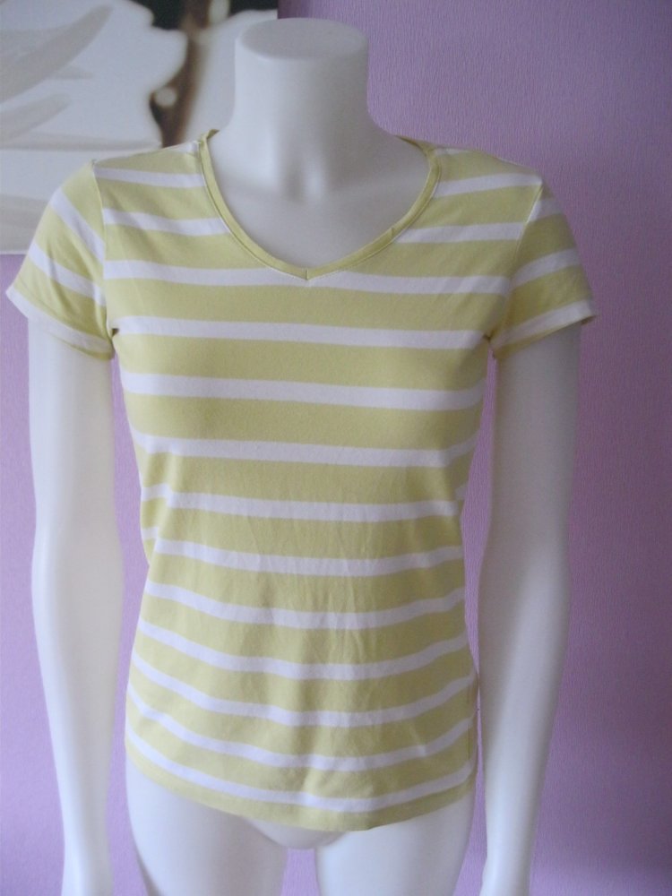 T-Shirt # Okay # gestreift # Gelb/weiß # 34