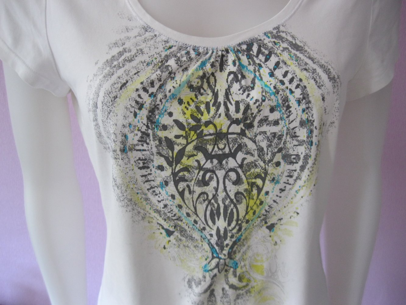 T-Shirt # Front-Print # Taifun # Weiß # 40