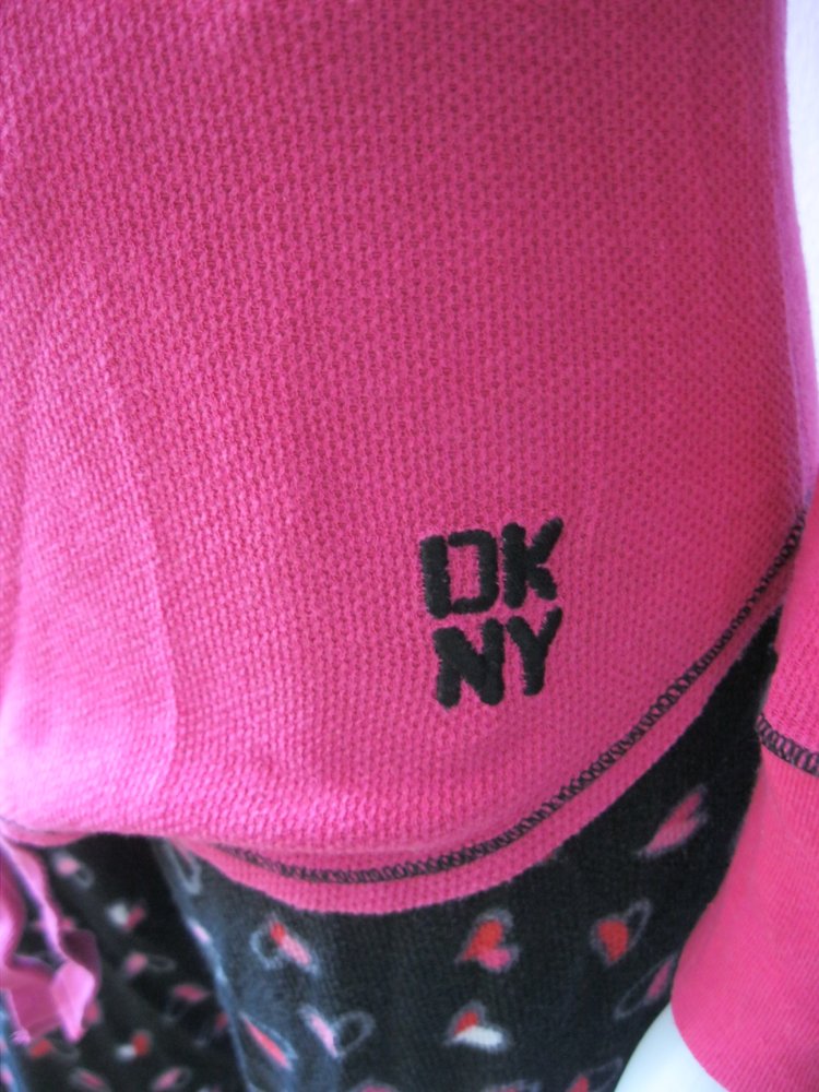 Schlafanzug # DKNY # Hausanzug # Baumwolle # Pink/Schwarz # S
