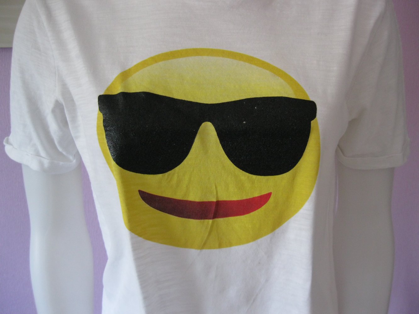T-Shirt # Zara Boys # Emoji # Sonnenbrille # Weiß # 100% Baumwolle # 152 (11/12) 