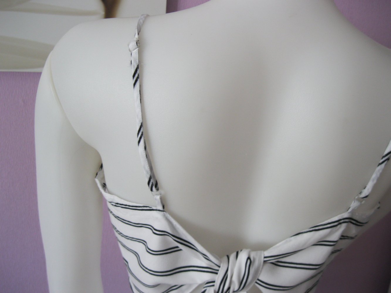 Crop-Top # rückenfrei # gestreift # Schwarz/Weiß # Einheitsgröße