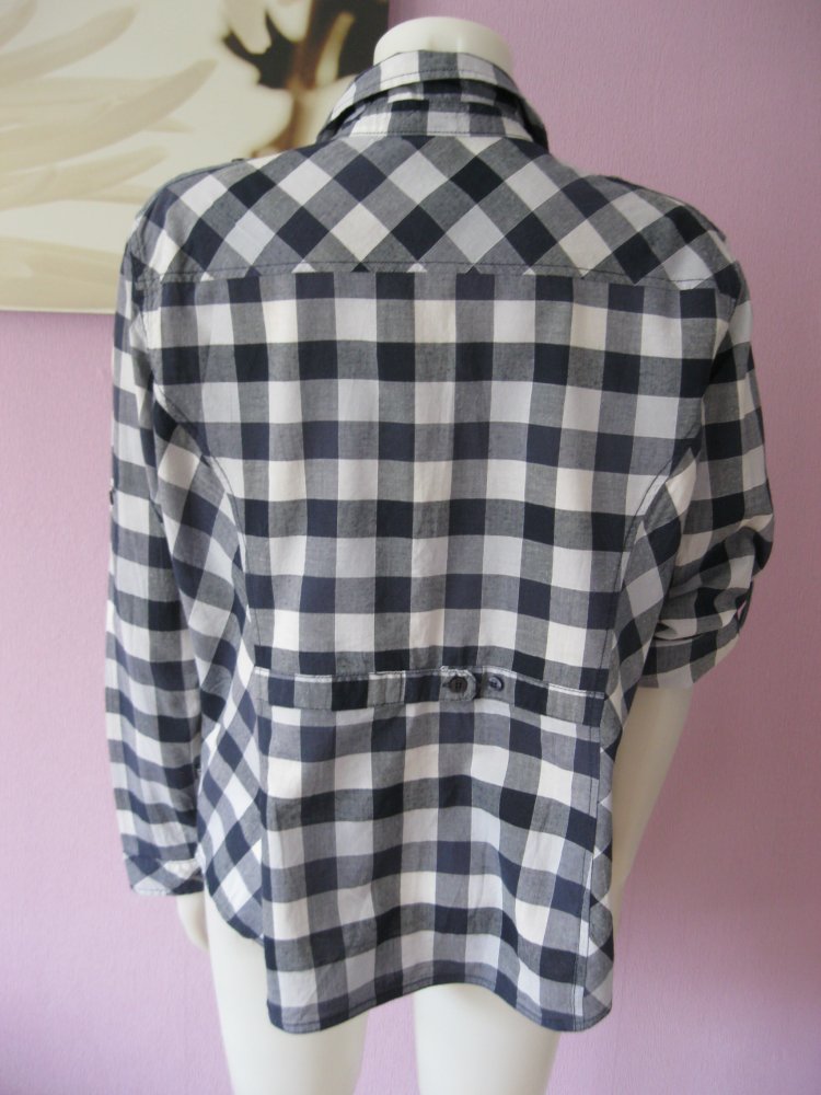 Cecil Bluse/Hemd kariert Blau/Weiß 100% Baumwolle XL
