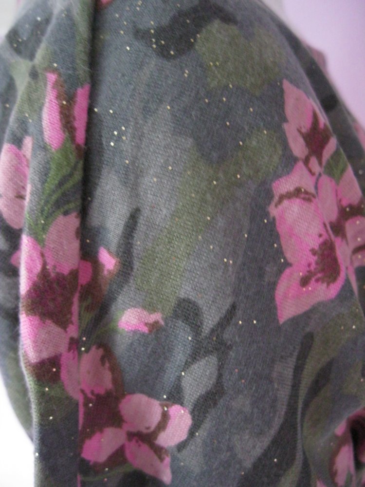 T-Shirt # Janina # florales Muster # grün/rosa # 40