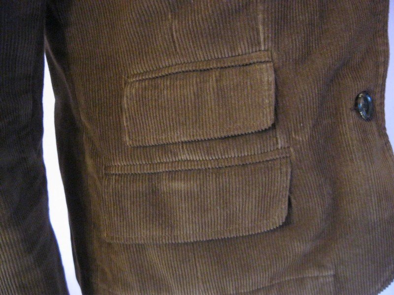 Woolrich Blazer Jacke Cord 100% Baumwolle Lana-Wolle Viskose Braun M