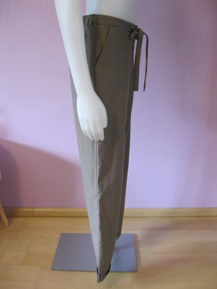 Stoffhose# Schlupfhose # Mango # Braun/Schwarz # kariert # S