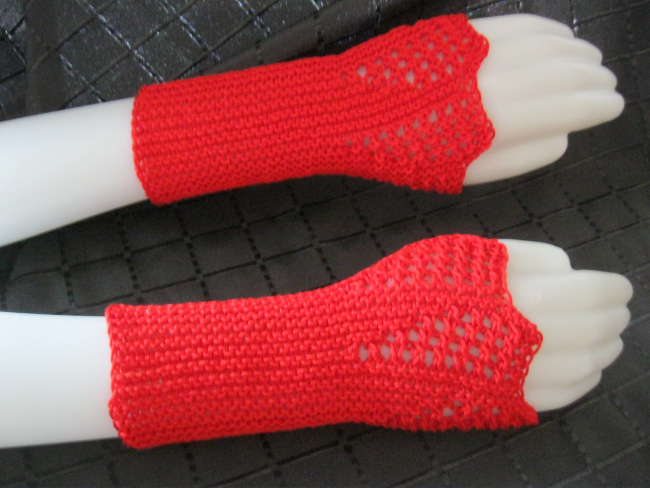 NEU Pulswärmer Hand-Stulpen 100% Baumwolle Handmade rot