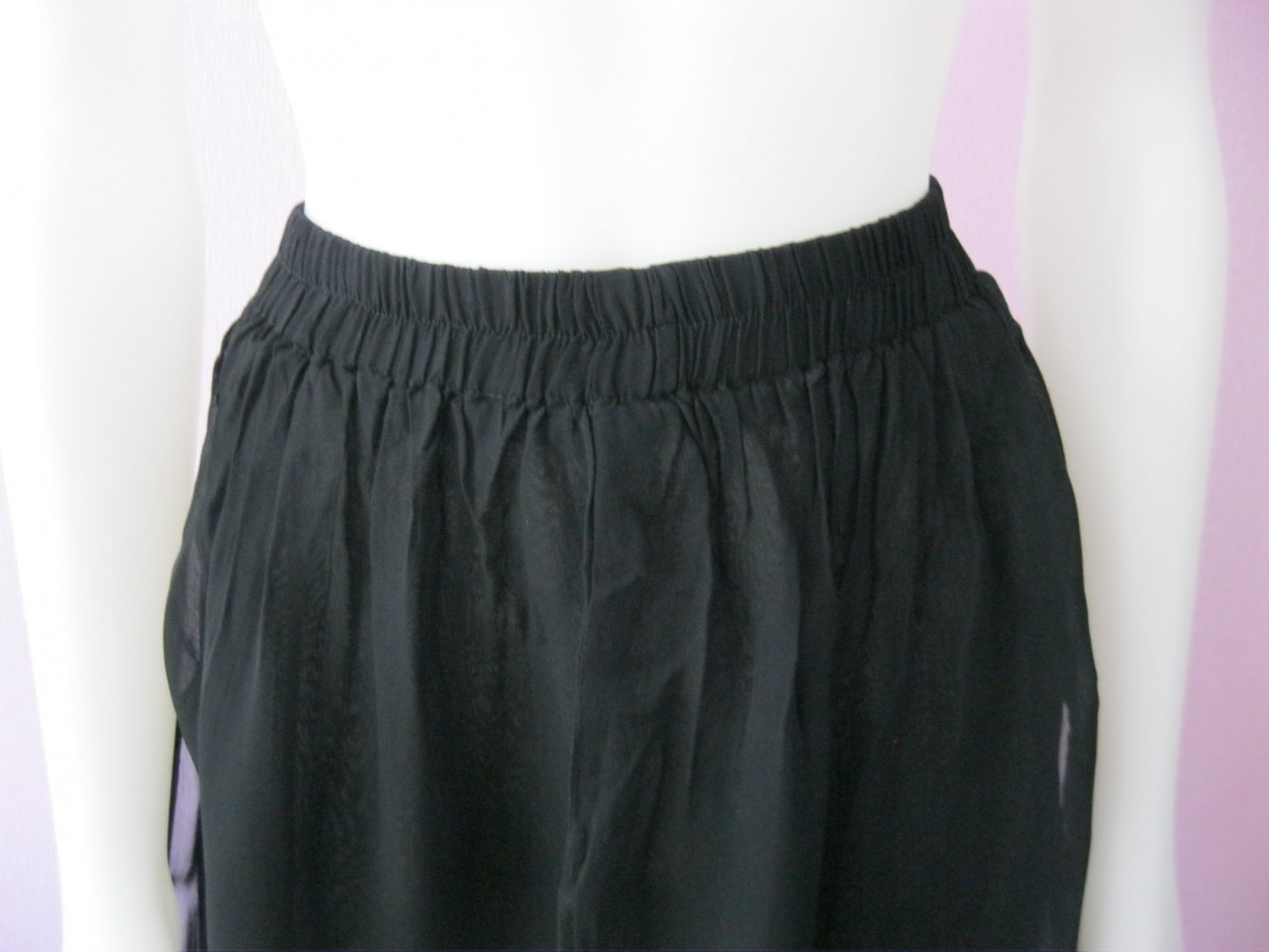 Stoffhose # Chiffon # Fluide # Schwarz # XS/S