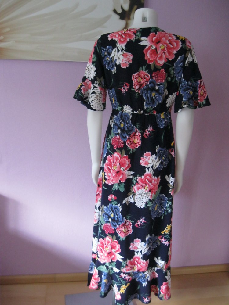 Maxi-Kleid # Sommerkleid # Kurzärmlig # Volants # Blumen # 100% Viskose # XL/XXL