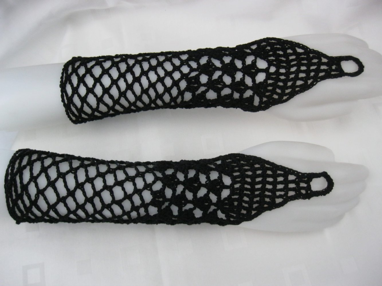 NEU Stulpen Handmade Handschuhe Mittelfinger-Schlaufe 100% Baumwolle Schwarz