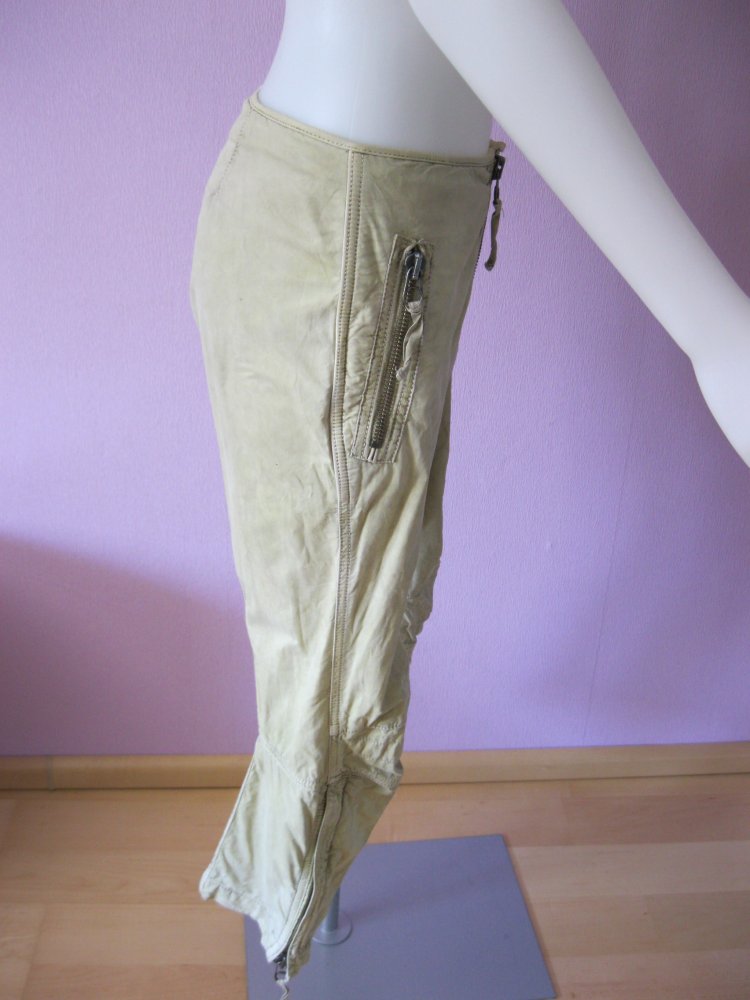 Stoffhose # 3/4-Hose # Senffarben # XS/S