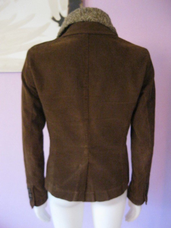 Woolrich Blazer Jacke Cord 100% Baumwolle Lana-Wolle Viskose Braun M