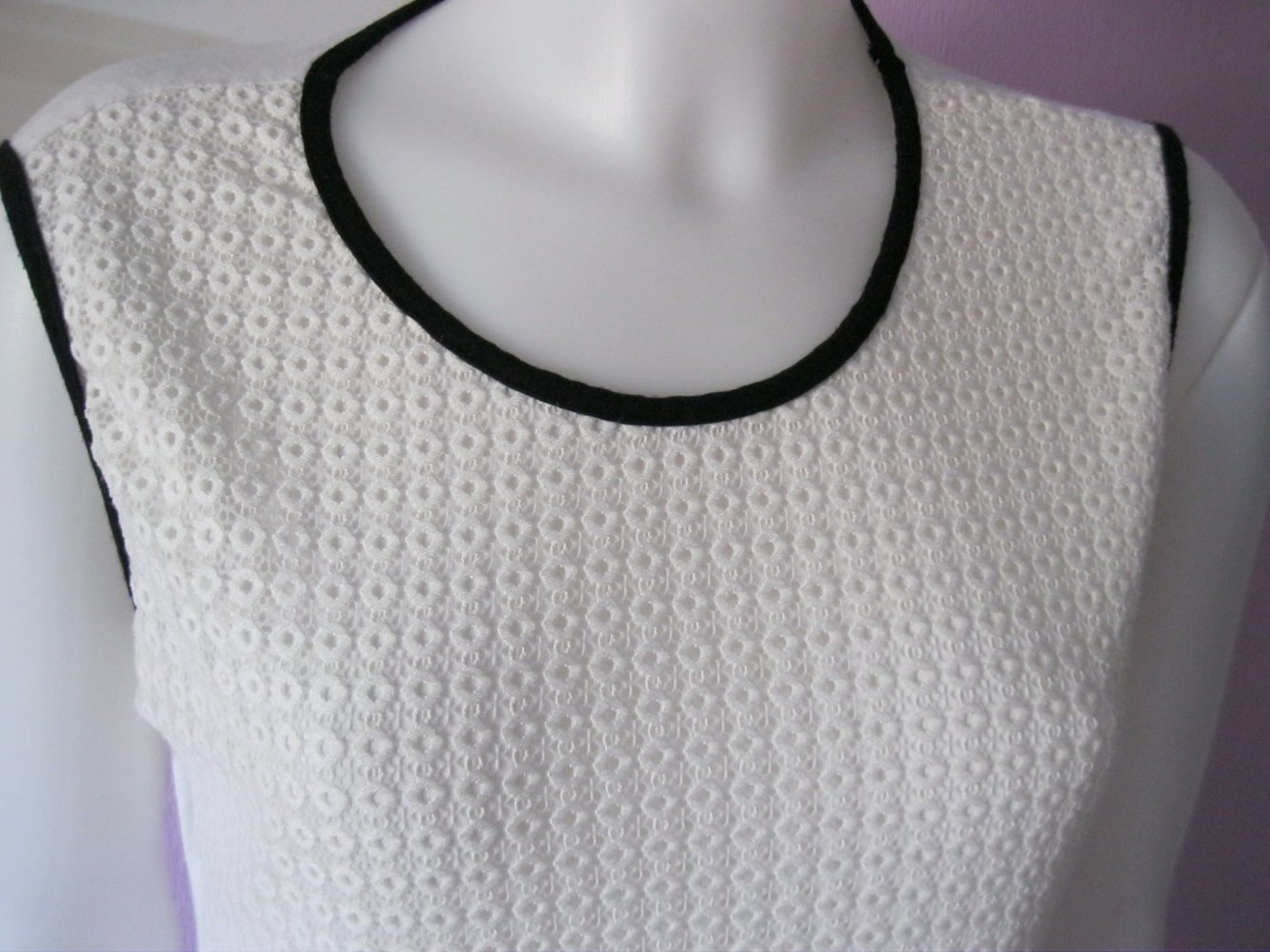 Long-Top # Spitze # creme # 40/L