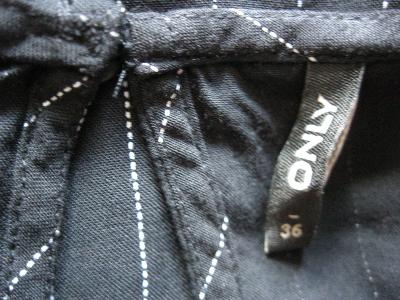 Kurzarm-Bluse # Only # Nadelstreifen # Schwarz # 36