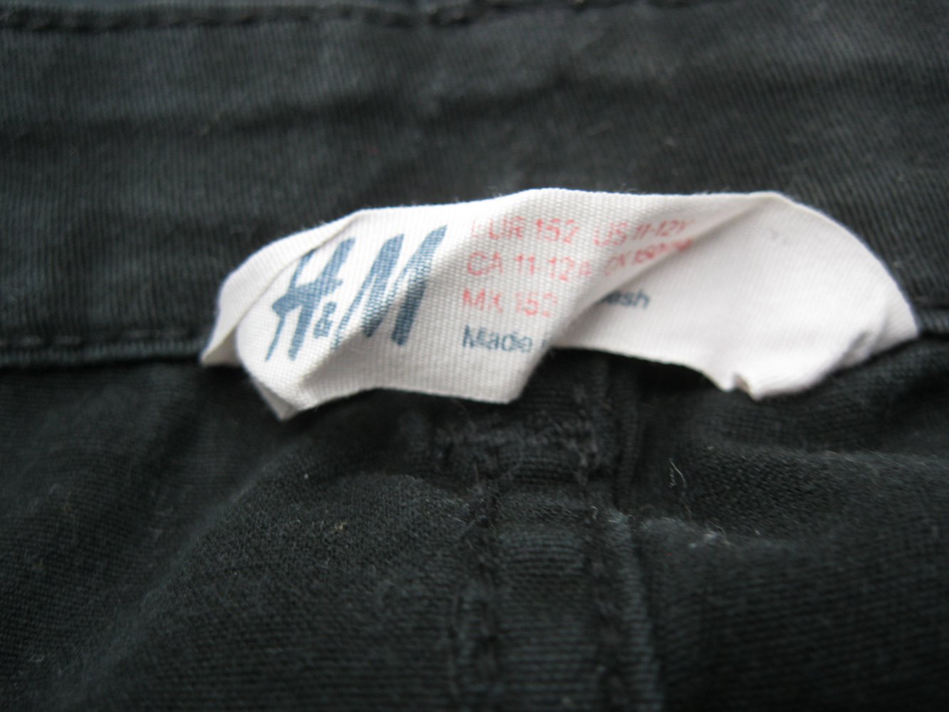 Shorts # H&M # Hotpants # Schwarz # Baumwolle # 152