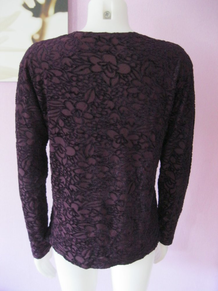 Checkout Langarm-Shirt Burgunderrot Viskose S