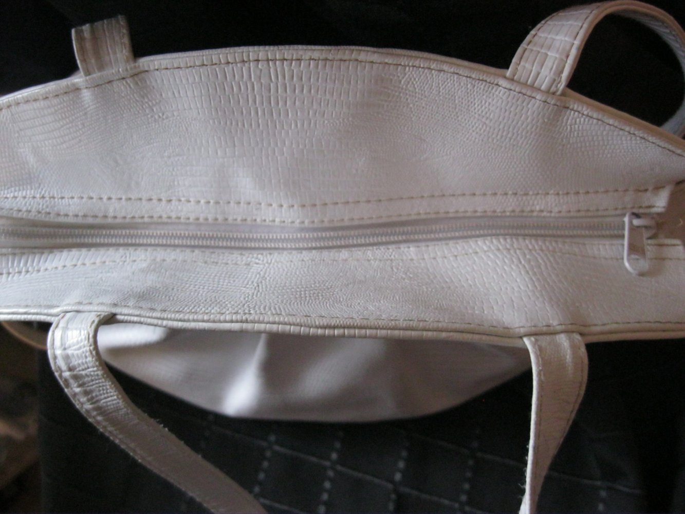 Schultertasche # Leder # weiß