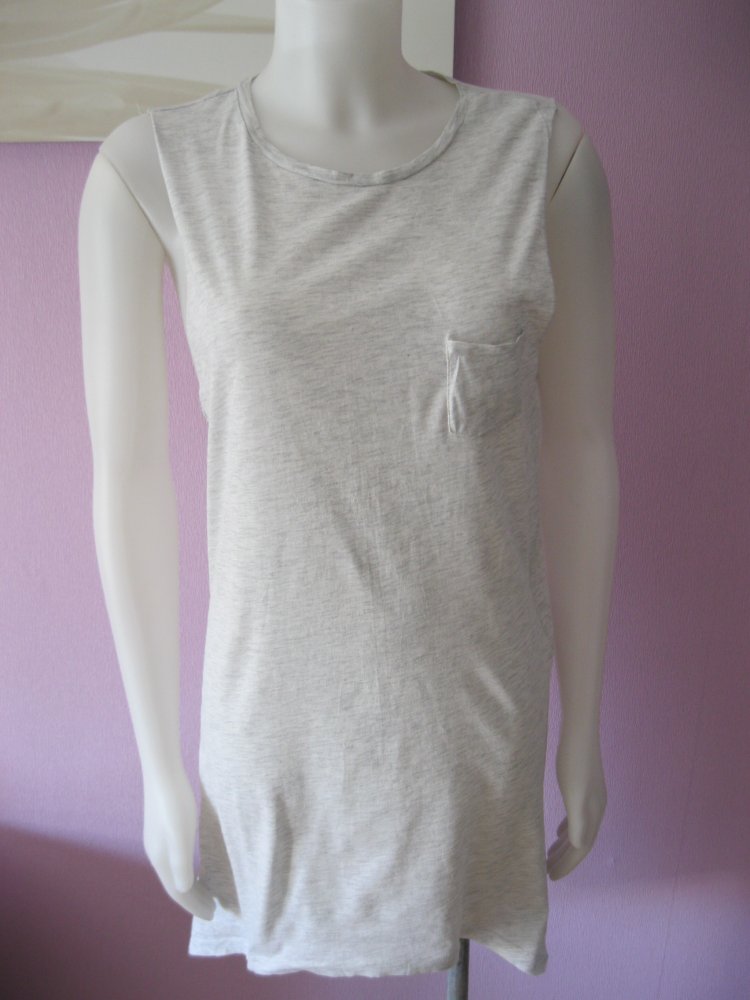 Long-Top # Ärmellos # Divided # Hellgrau meliert # 34