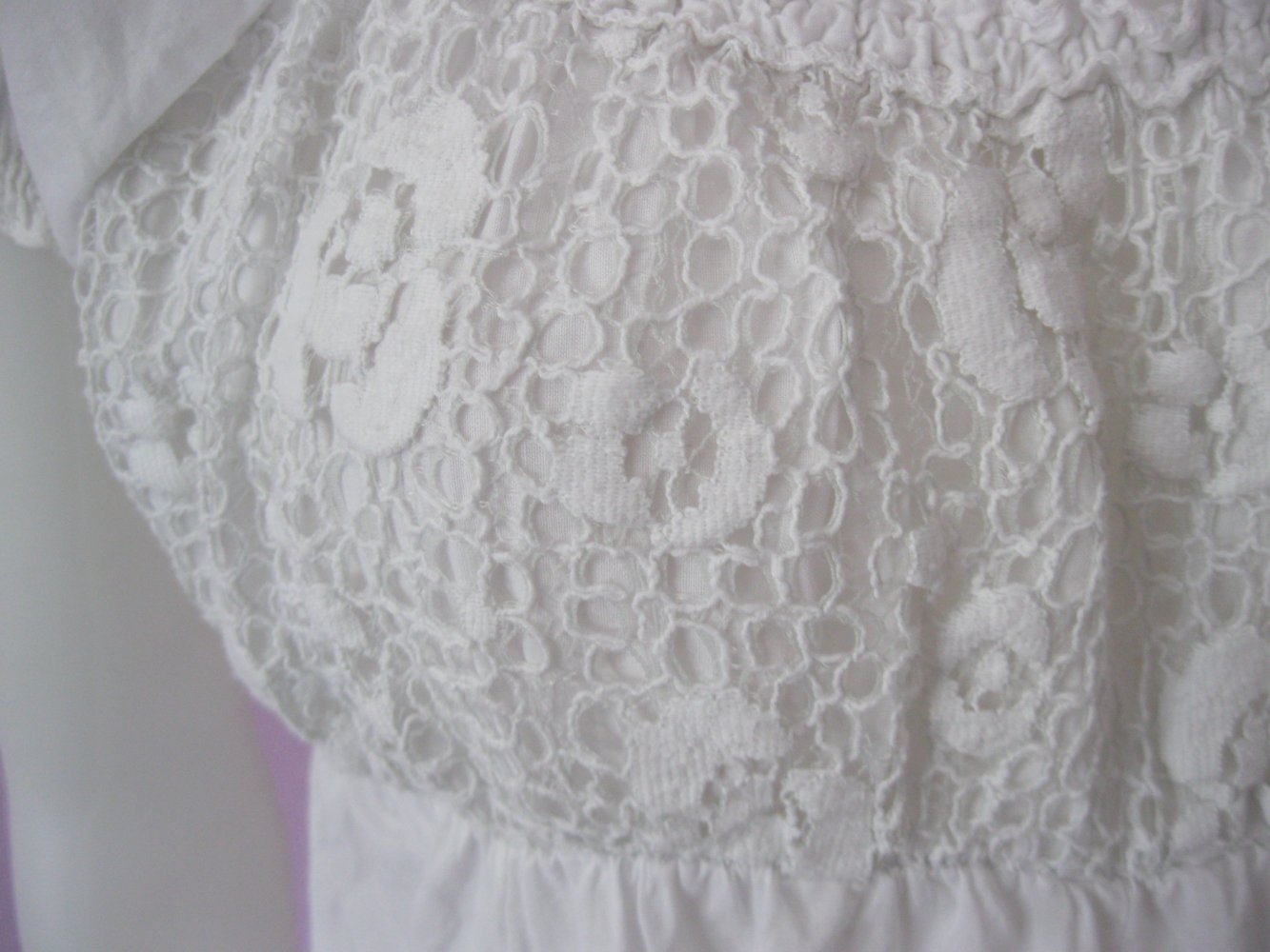 Made in Italy Sommerkleid 100% Baumwolle kurzärmlig weiß S/M