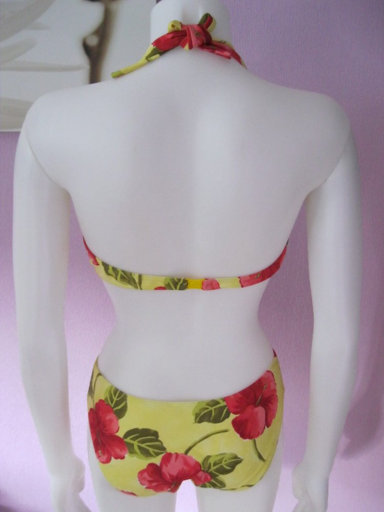 Bikini # Wilgal # Bip Bip Swimwear # Blumen # Gelb / Rot # 40 (Cup B/C)