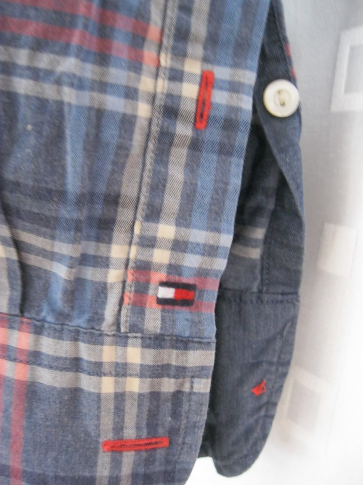 Tommy Hilfiger Hemd kariert langärmlig 100% Baumwolle Blau/Rot/Weiß M