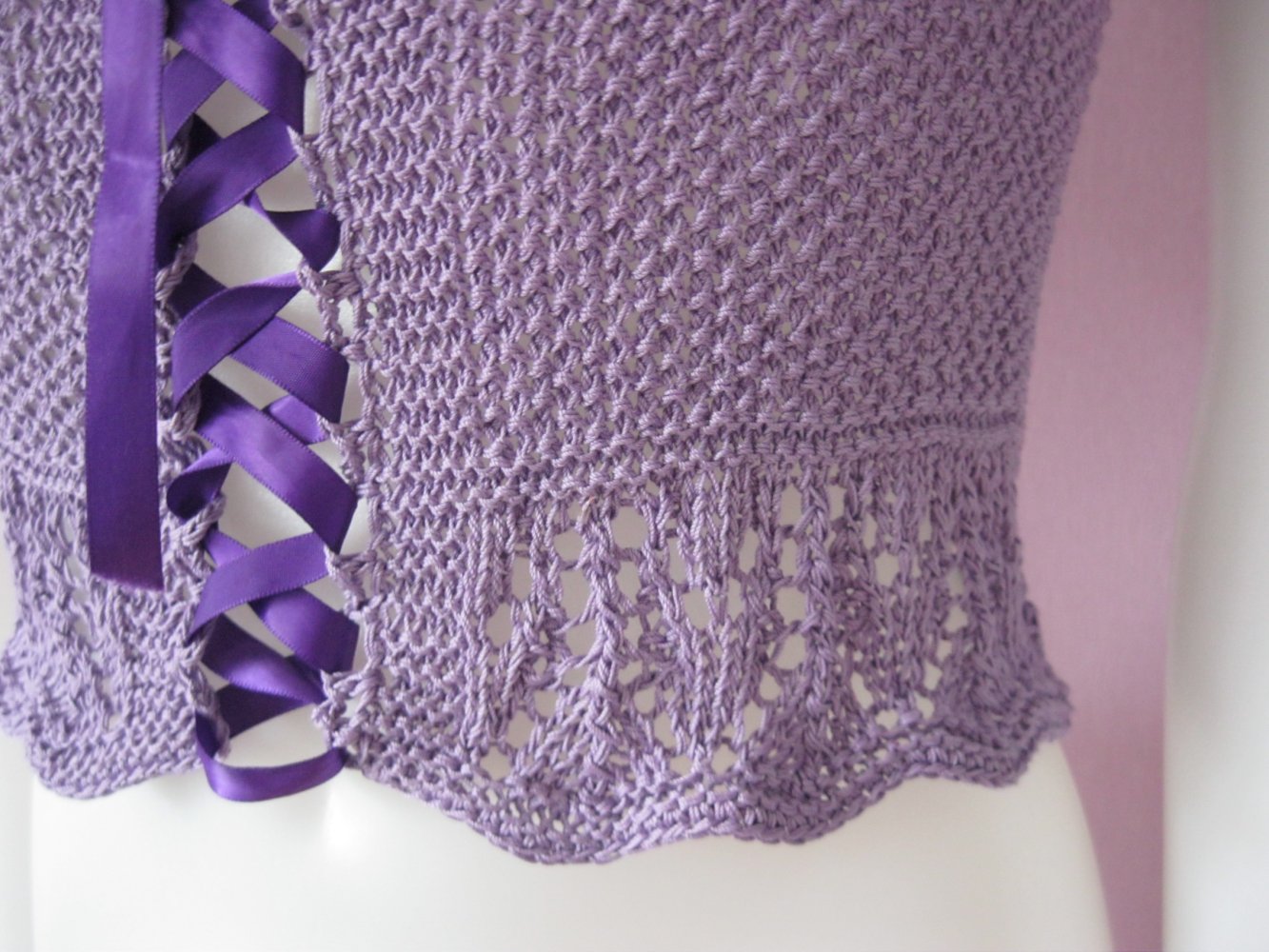 Stricktop Handmade lila/flieder 100% Baumwolle S-M