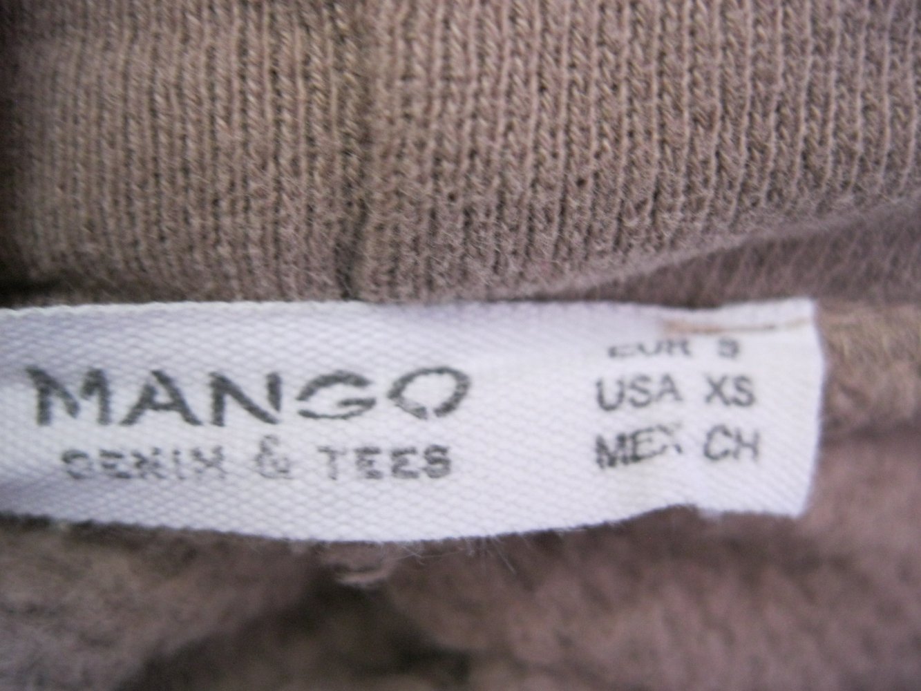 Mango Sweatshirt 3/4-Ärmel 100% Baumwolle Khaki S Oversize